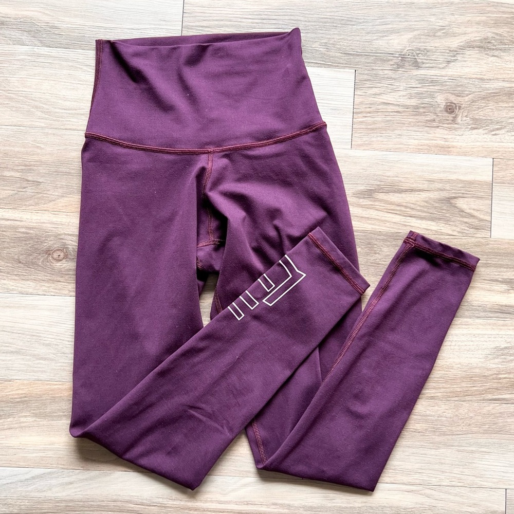 Barre3 x DYI High Rise Full Length Leggings Tights High Waisted Purple Barre 3